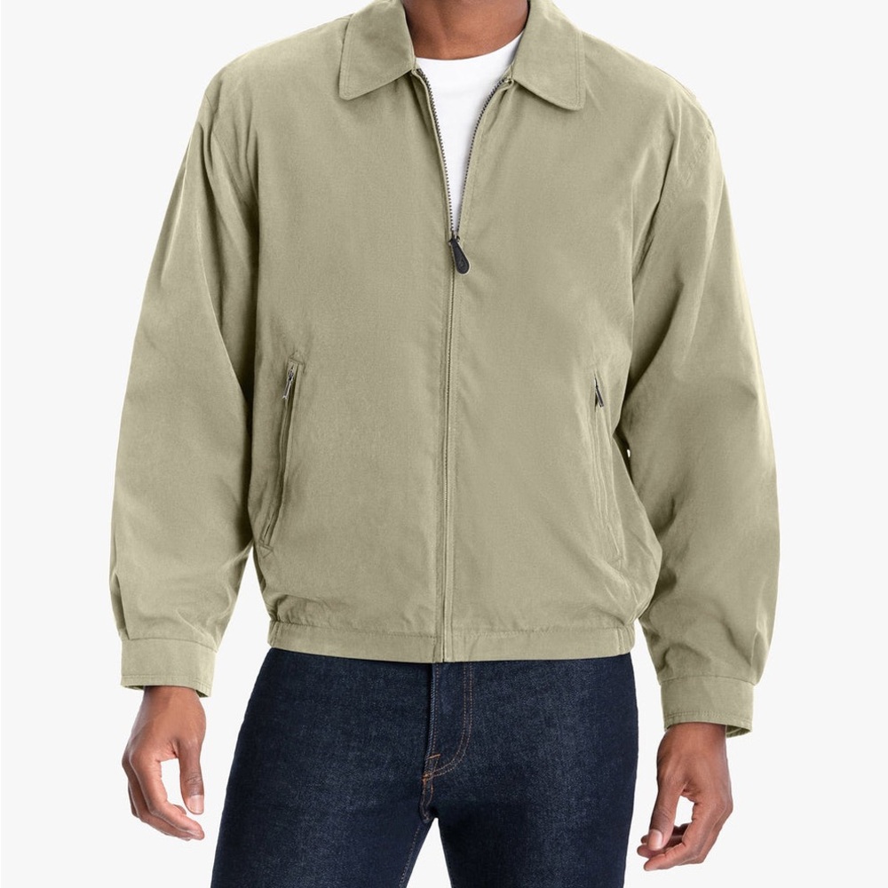 London Fog Tan Lightweight Shirt Jacket with Ribbed Cuffs